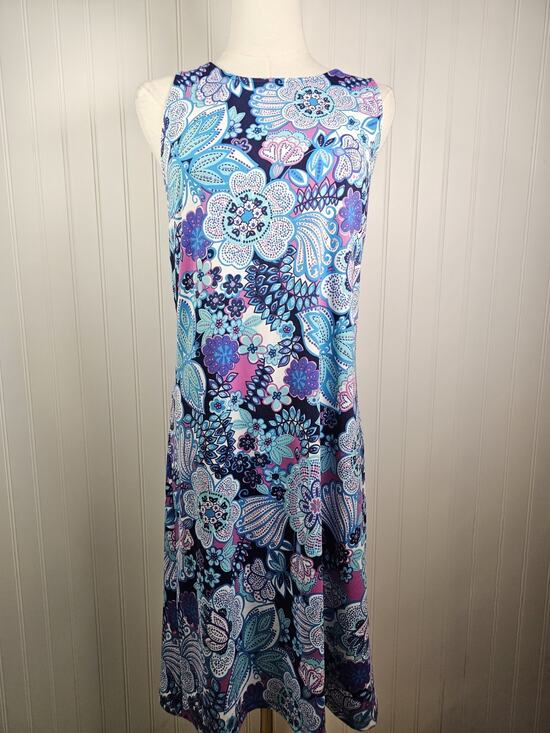 Talbots Dresses & Skirts - Talbots Effortless Jersey Shift Dress Runway Floral Women's Size S Stretch